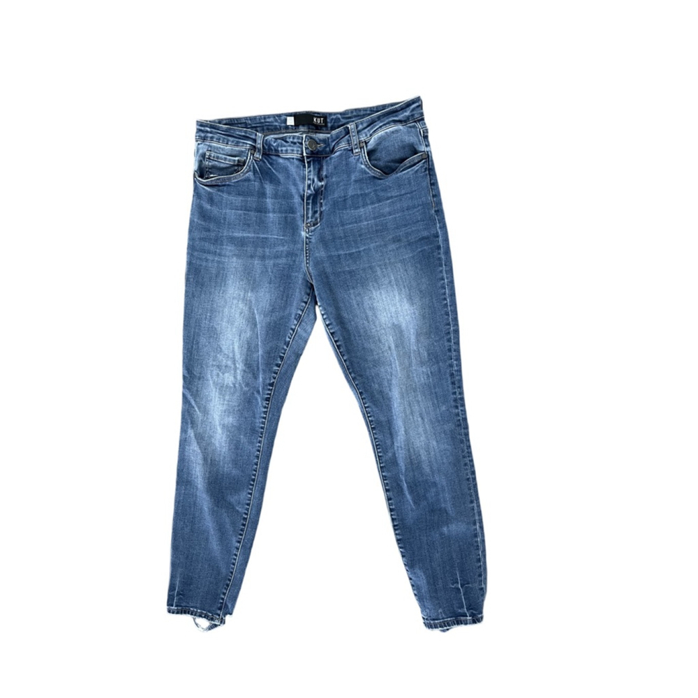 Women's KUT Jeans Size 14 Blue Denim Donna High Rise Ankle Skinny